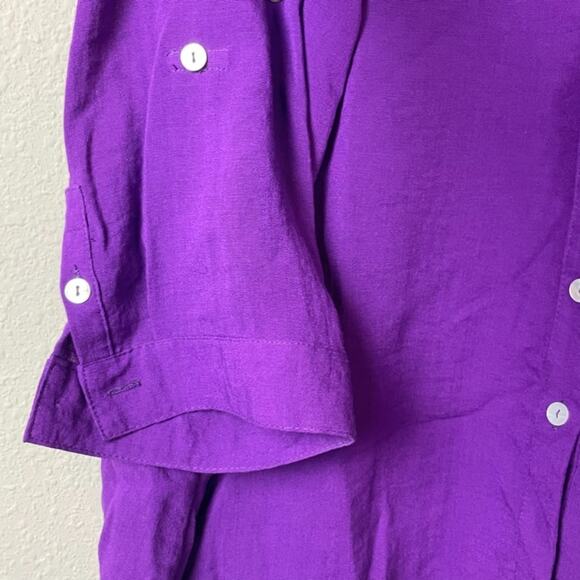 Fridaze Linen Button-Up Shirt XL Long Sleeve Coastal Slow Fashion Minimalist - Picture 4 of 7